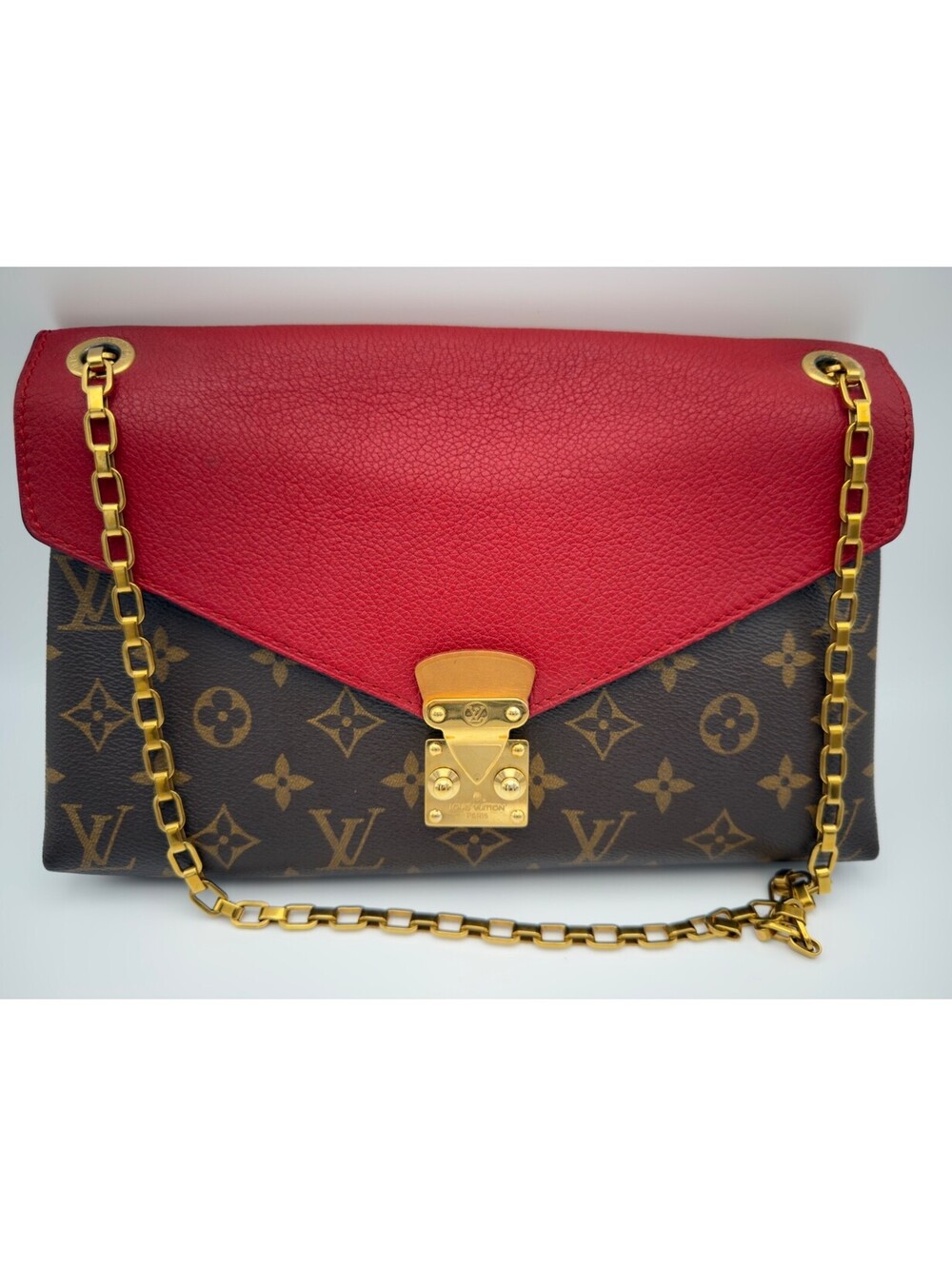 Louis Vuitton LV Pallas Monogram Canvas Leather Chain Shoulder Crossbody Bag